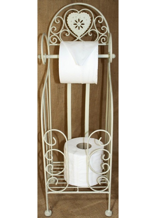 Cream Heart Toilet Roll Holder
