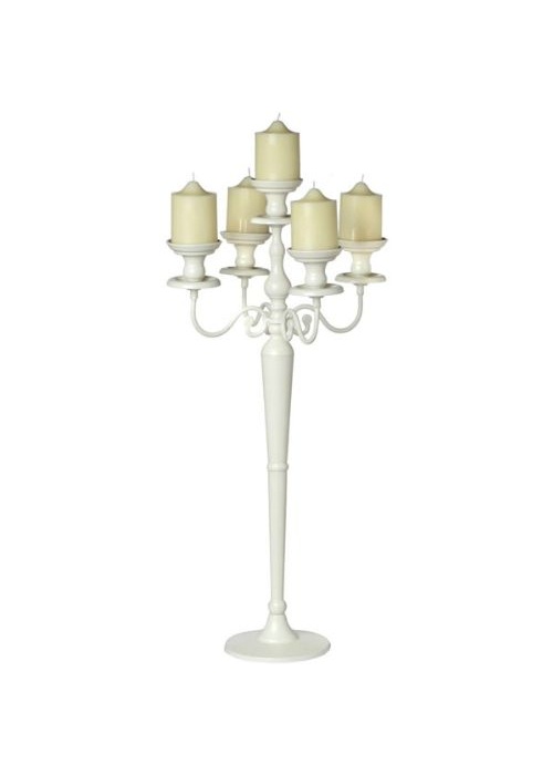 Tall Cream Candlestick Holder