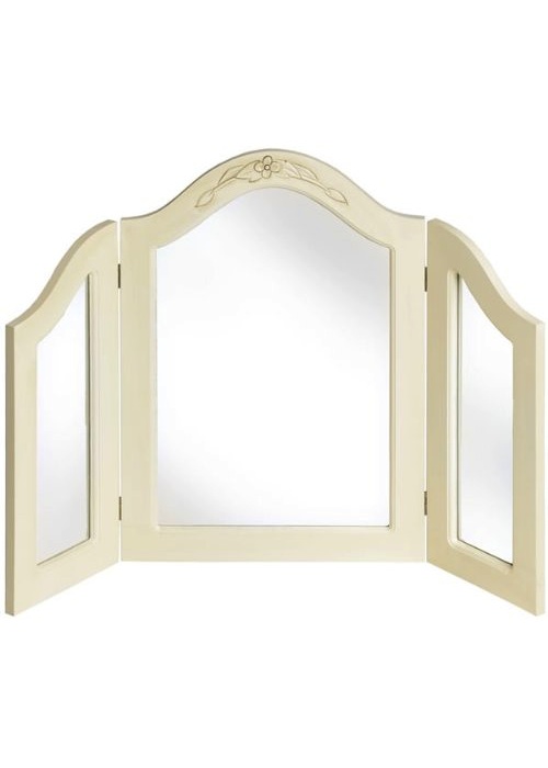 Cream Folding Dressing Table Mirror