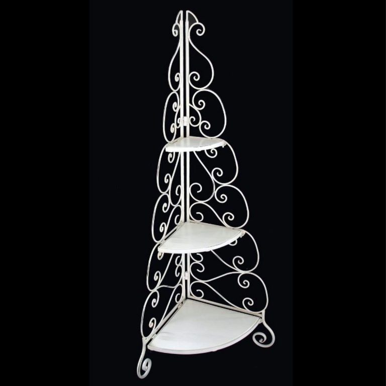 White Bathroom / Kitchen Metal CORNER Shelf Unit Interior Flair