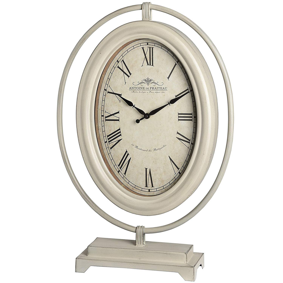 15574 oval cream mantel clock Interior Flair