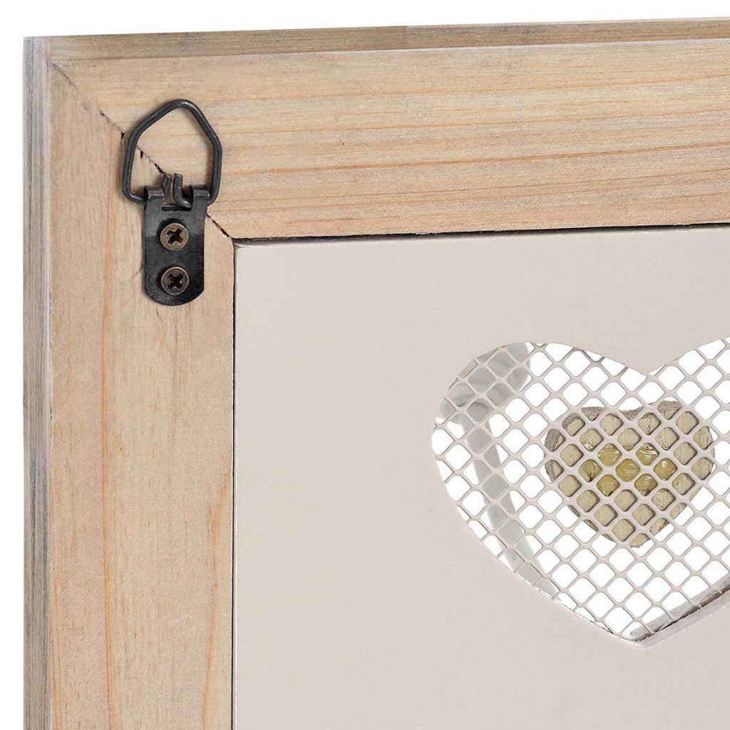 16269 shabby chic heart white hooks a