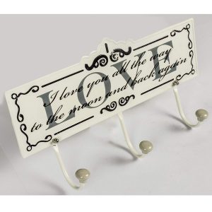 MHG099_1 love black white sign hooks