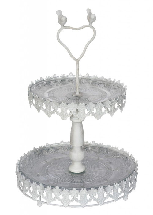 QWY009__white bird metal cake stand