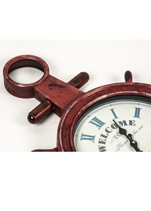 REL012_4 red anchor nautical clock Interior Flair