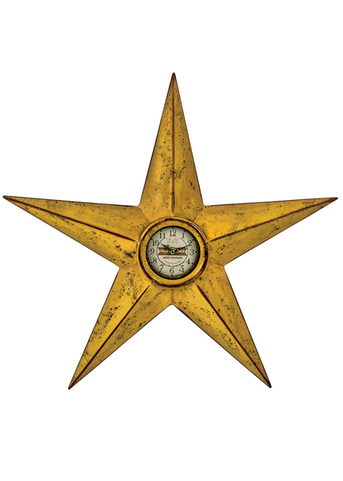REL013__1 star metal wall clock
