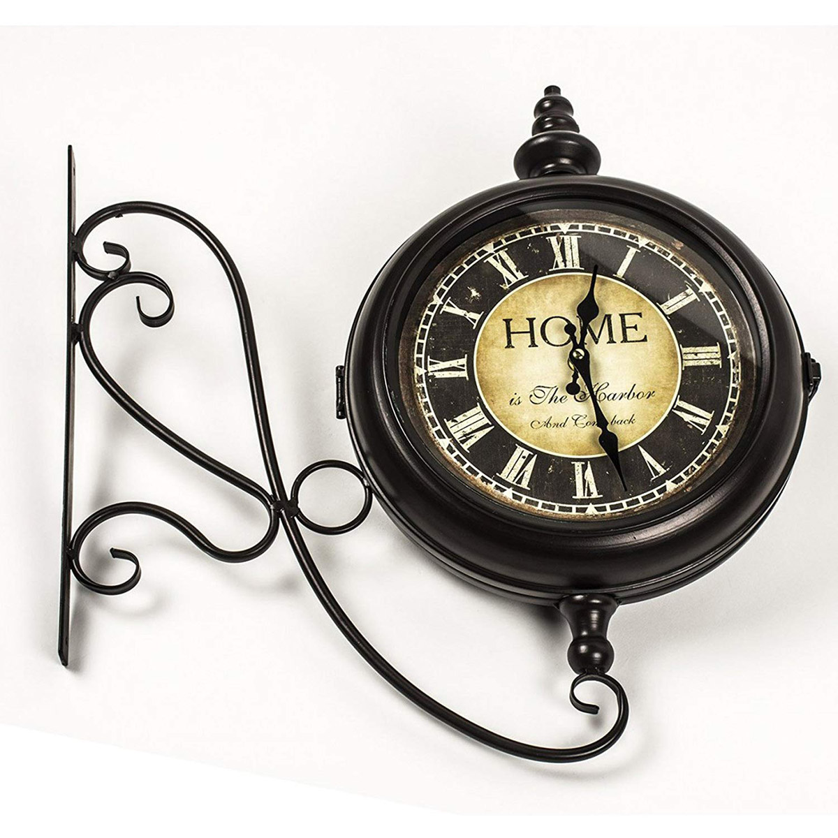 REL014_2 double sided station style wall clock Interior Flair