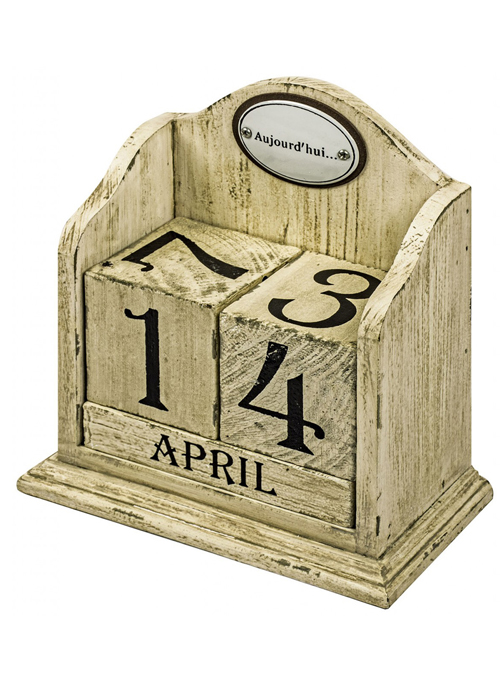 RXC001 cream perpetual desk block calendar