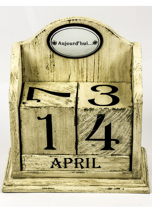 RXC001_2 cream perpetual desk block calendar