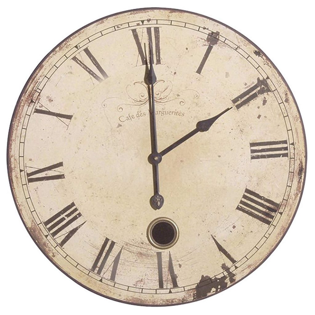 STN004 cream distressed clock