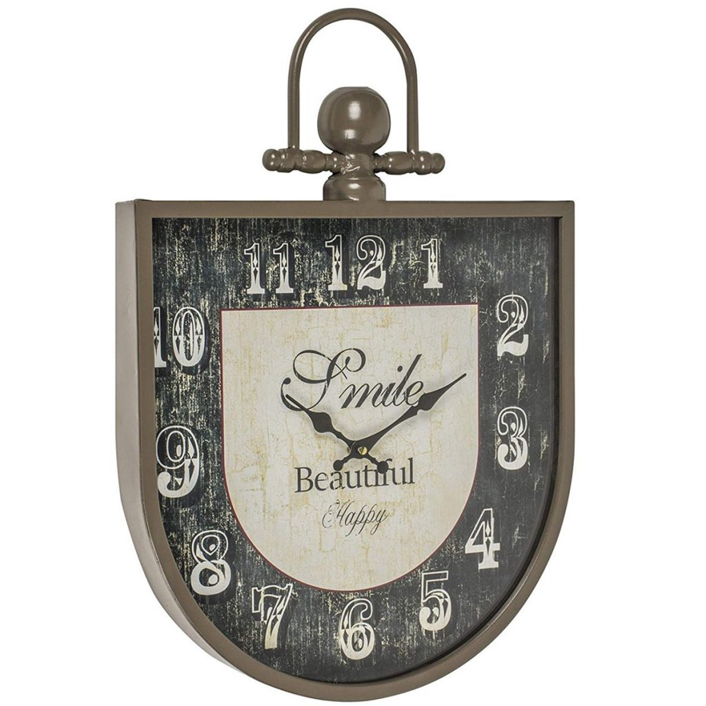 WBD022__1 smile happy brown wall clock