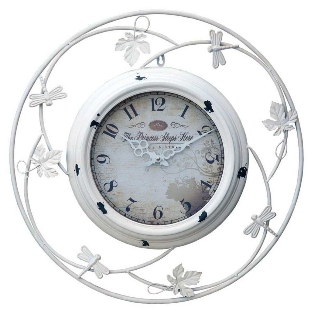 r3-c034 white princess metal clock