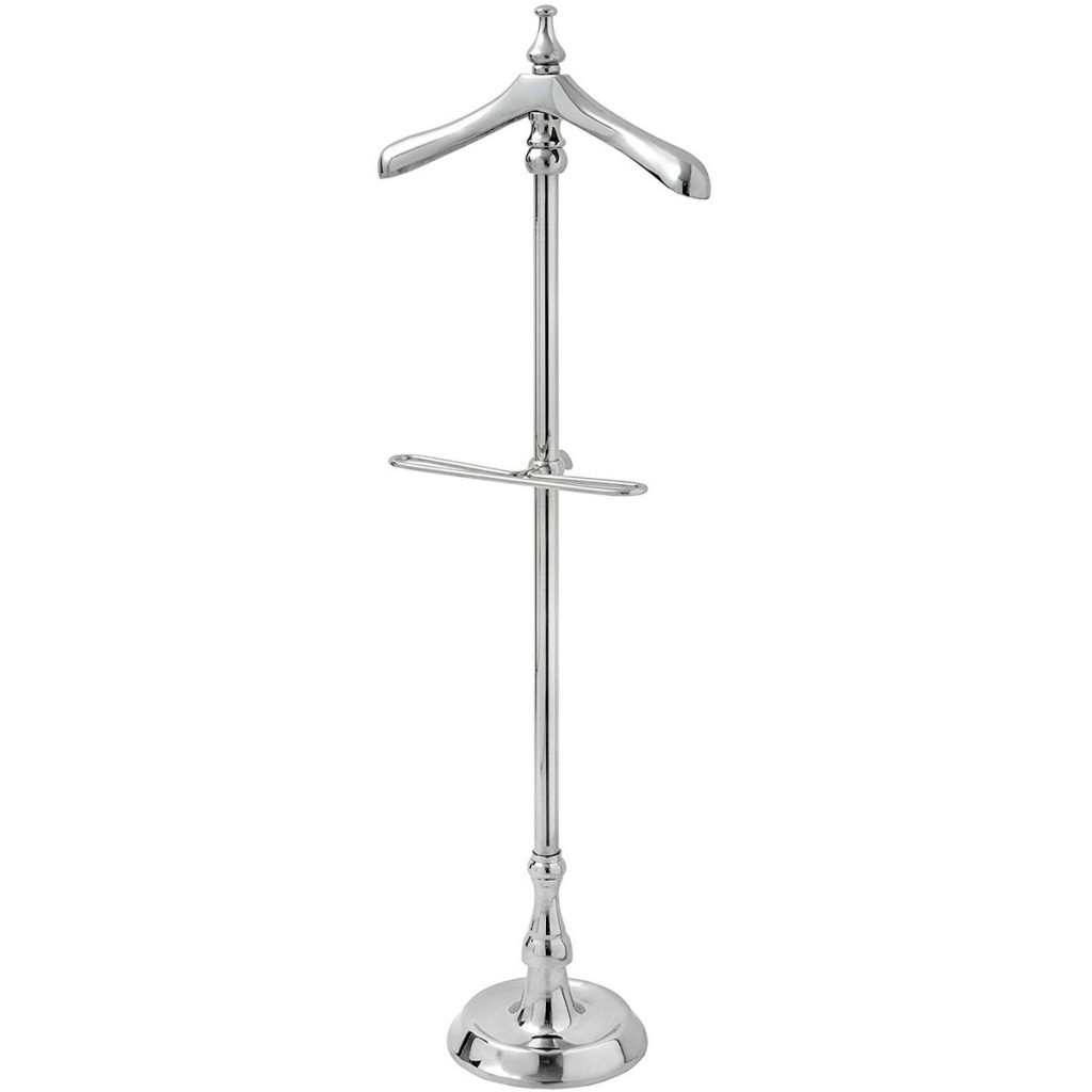14493 silver metal valet stand