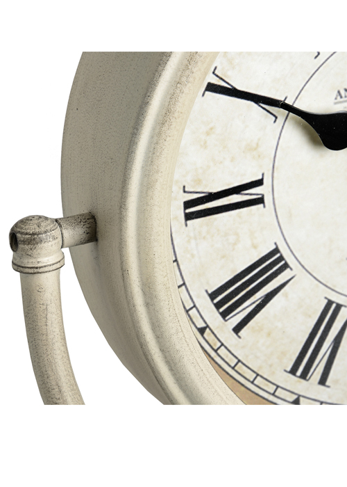 15572-a antique cream round mantel clock on stand