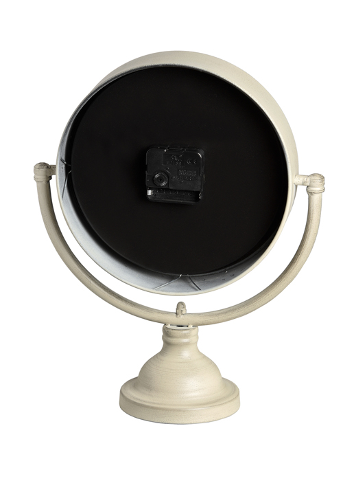 15572-b antique cream round mantel clock on stand