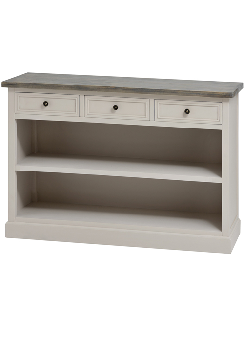 16247 Grey Country Style Low Bookcase