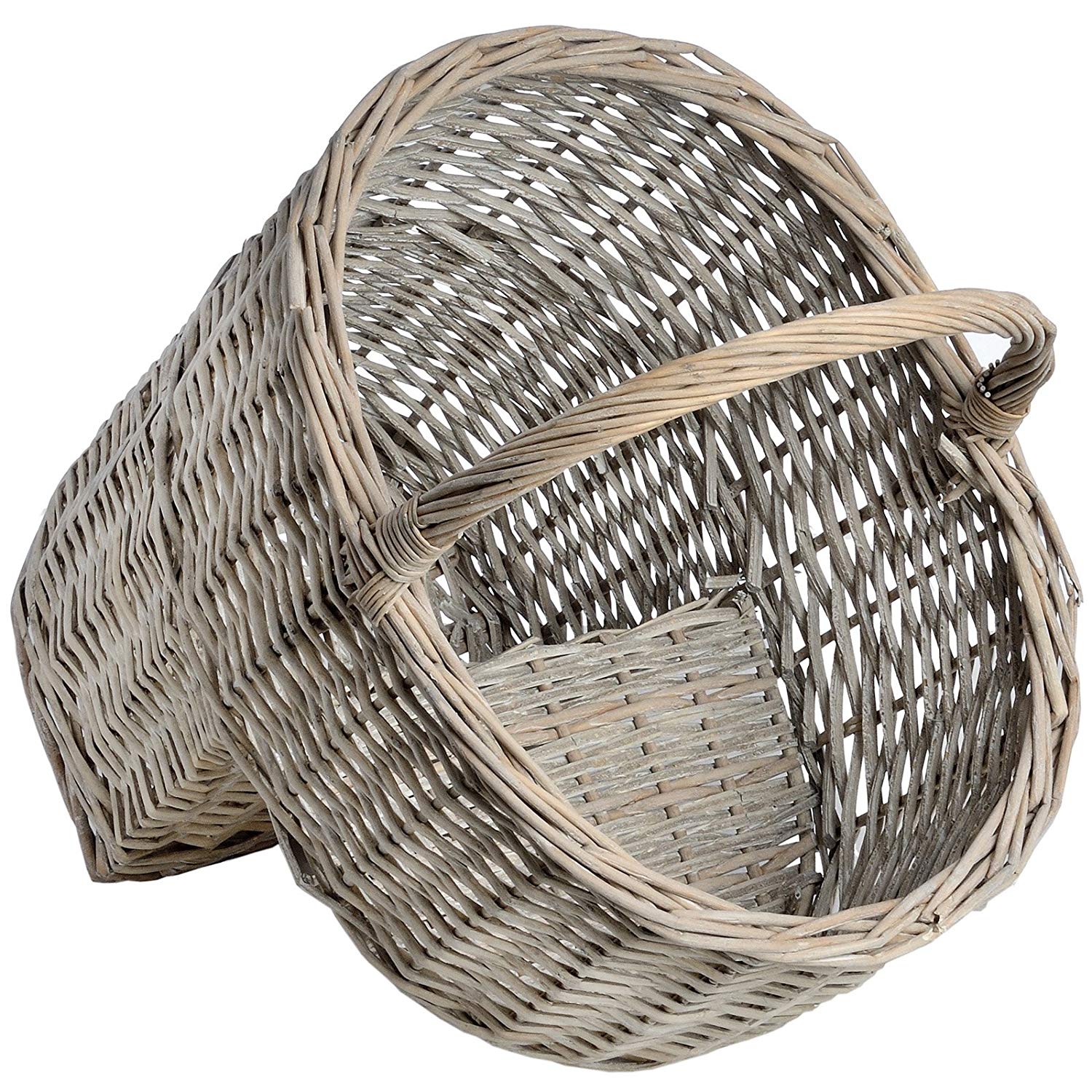 16660b natural grey wicker stair basket Interior Flair