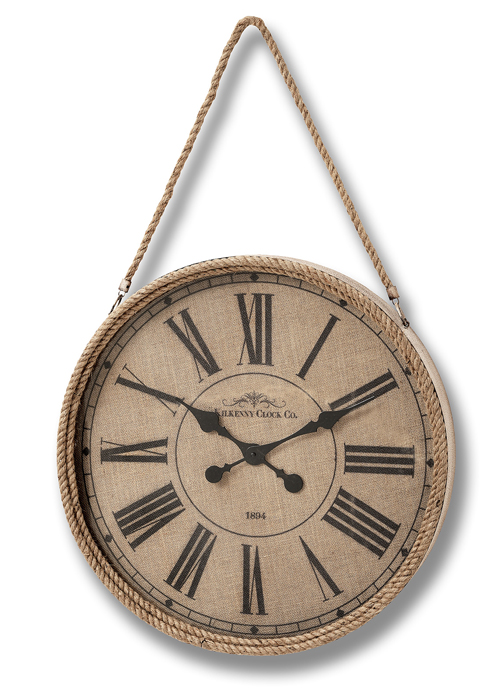 17218 large kilkenny brown rope wall clock Interior Flair