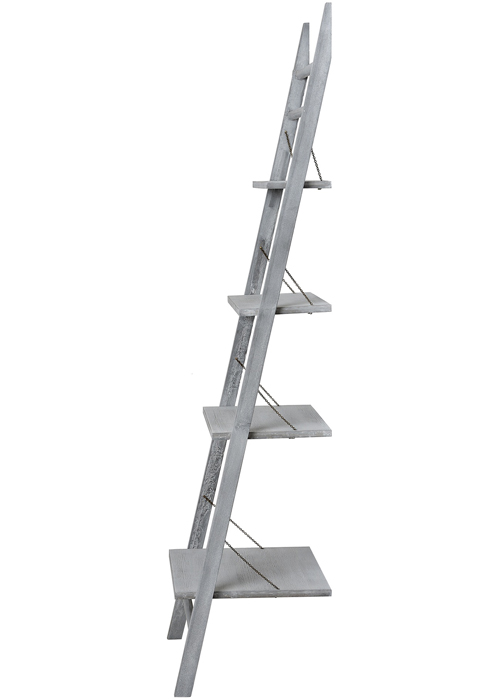 17396 Washed Grey Ladder Shelf Display Unit … Interior Flair