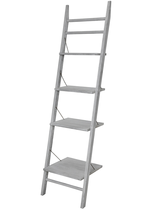 17396a Washed Grey Ladder Shelf Display Unit … Interior Flair