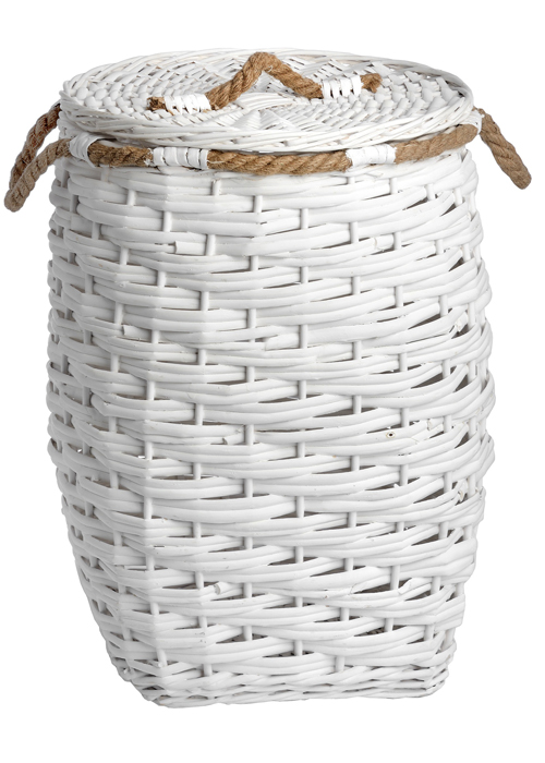 white wicker toy basket