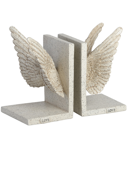 18008-a cream angel wings bookends