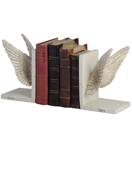 18008 cream angel wings bookends