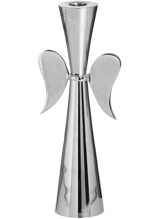 18161-a Angel Wings Polished Nickel Candle Holder