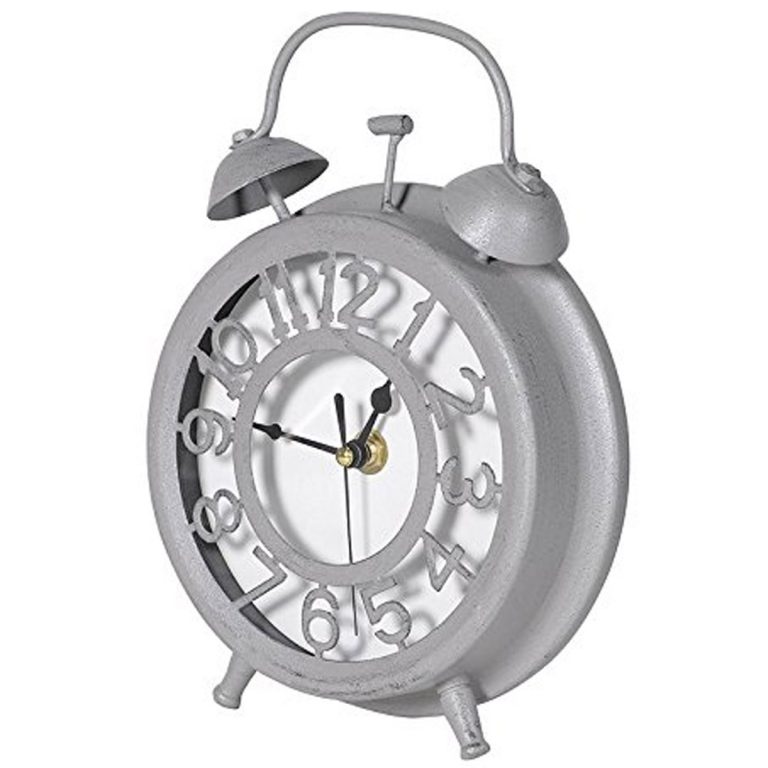 CXE009 Traditional Alarm Clock Style Grey Clock Interior Flair