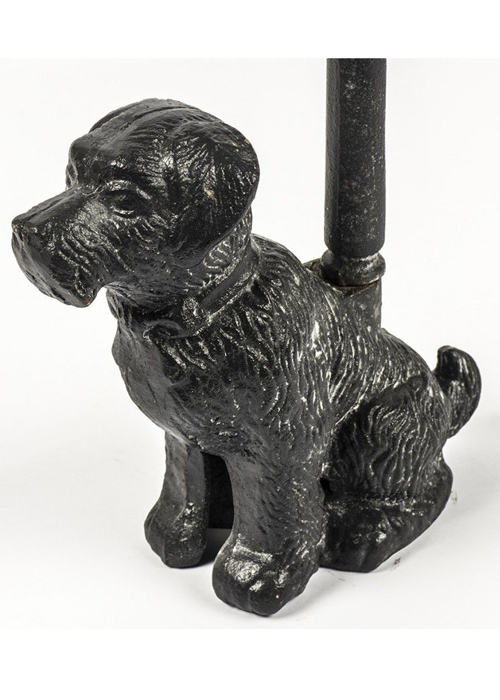 Grey Cast Iron Dog DOORSTOP with Handle b