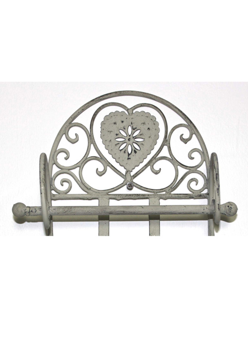 Grey Heart Toilet Roll Storage Holder 3