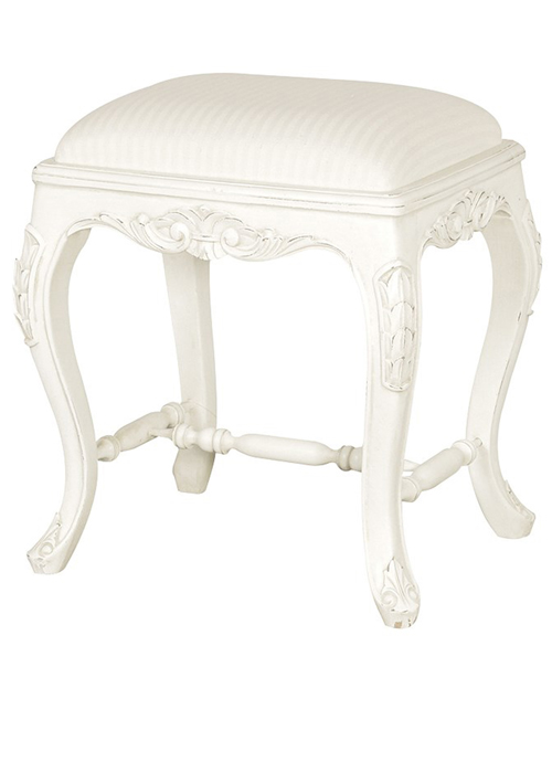INT1698 french country white dressing table stool