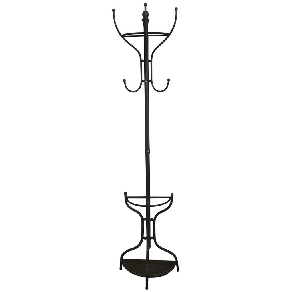 LK921 Brown Metal Wall Mounted Coat Stand