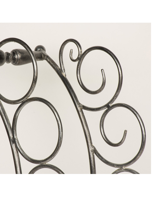 MNX281_2 grey metal scroll 4 bottle wine rack