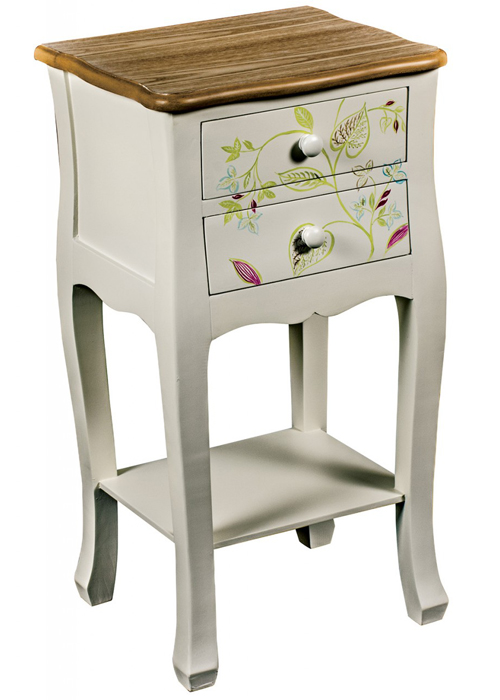 PGO057 Country Style Floral Bedside Table