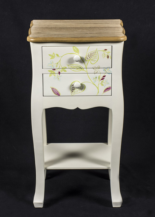 PGO057_1 Country Style Floral Bedside Table