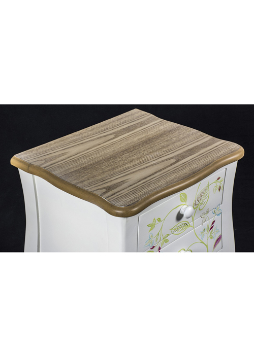PGO057_2 Country Style Floral Bedside Table