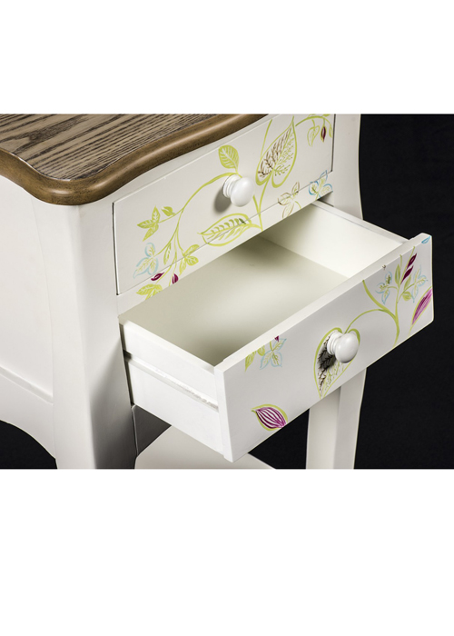 PGO057_5 Country Style Floral Bedside Table