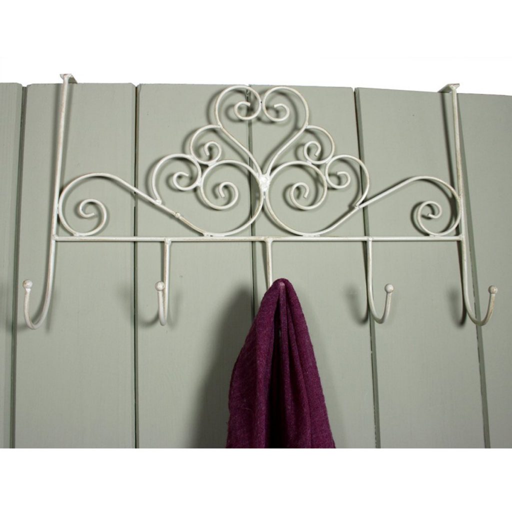 Vintage Cream Scroll Over Door Hooks a