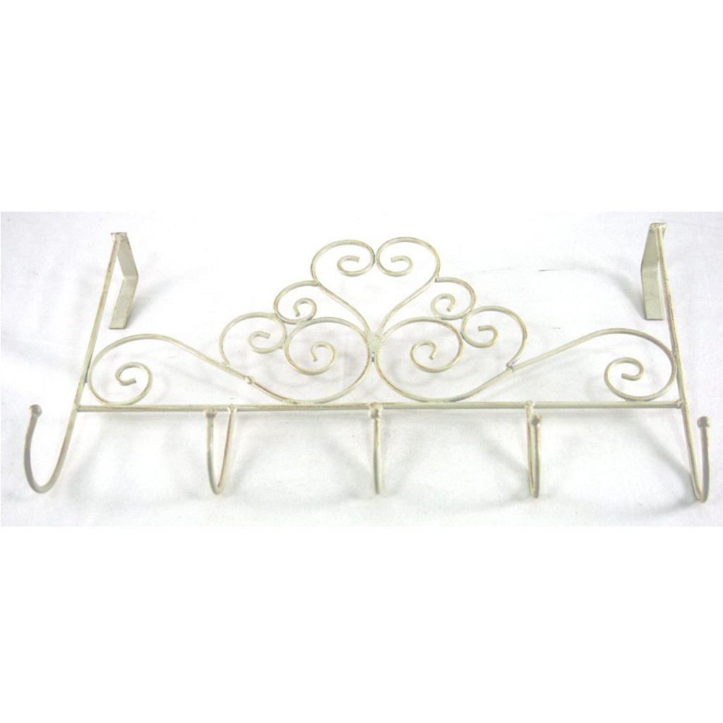 Vintage Cream Scroll Over Door Hooks b