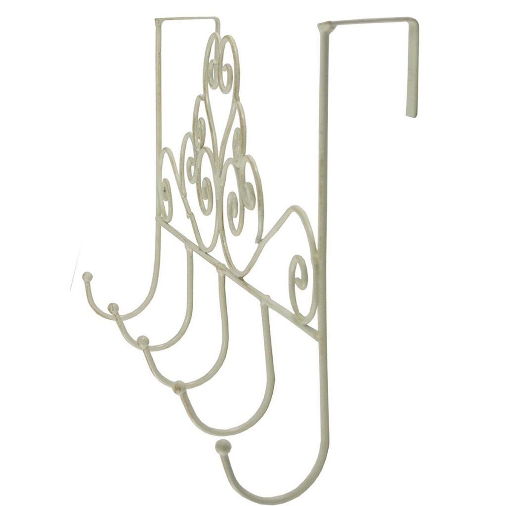 Vintage Cream Scroll Over Door Hooks c