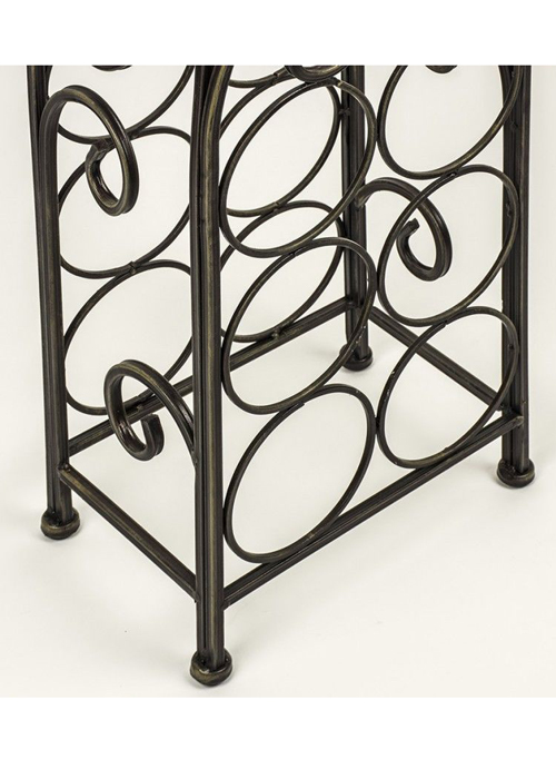 Vintage Style Black Metal Wine Rack