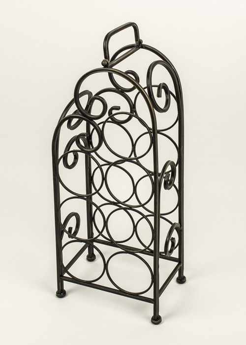 Vintage Style Black Metal Wine Rack e