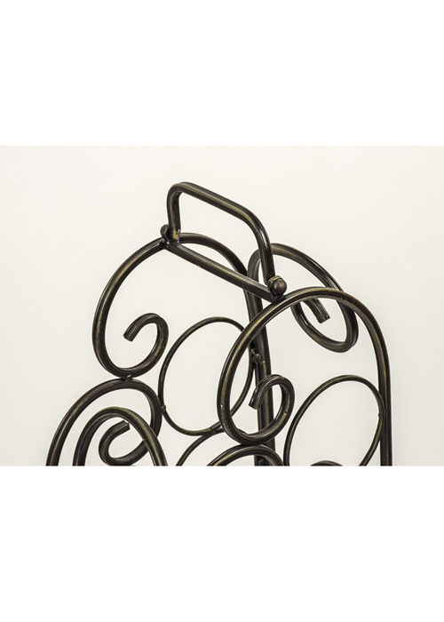 Vintage Style Black Metal Wine Rack f