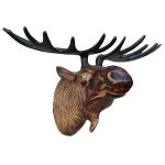 aw7213_1 brown moose head wall decoration