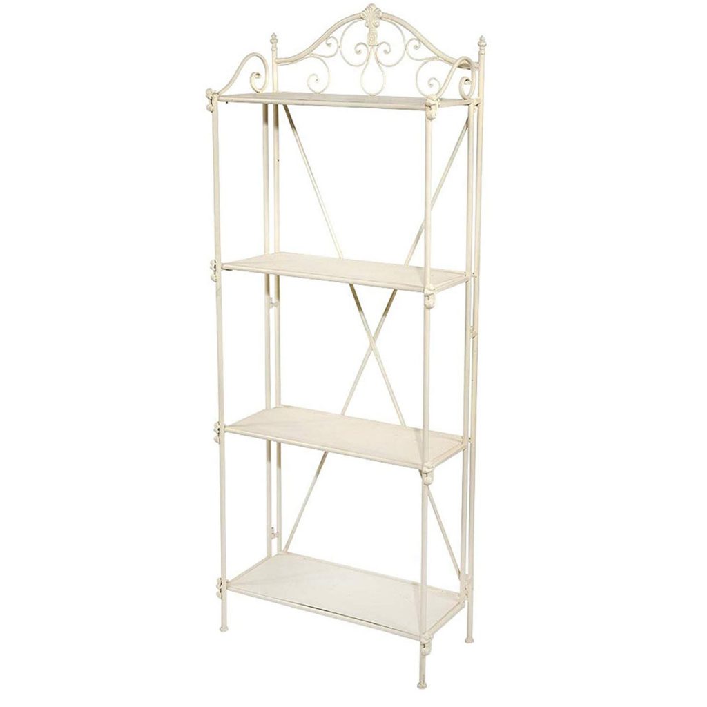 dea-512_1 shabby chic cream metal shelf unit