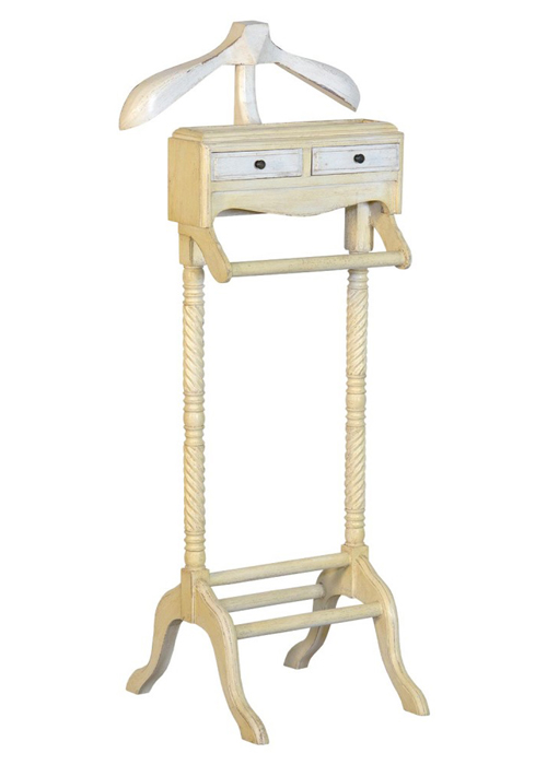 j2150-crwh Cream White Wood Valet Stand