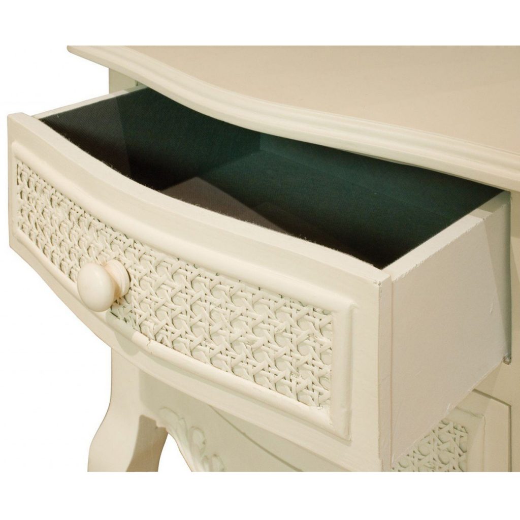pfj005-detail-3 Off White Wood Rattan Bedside Table