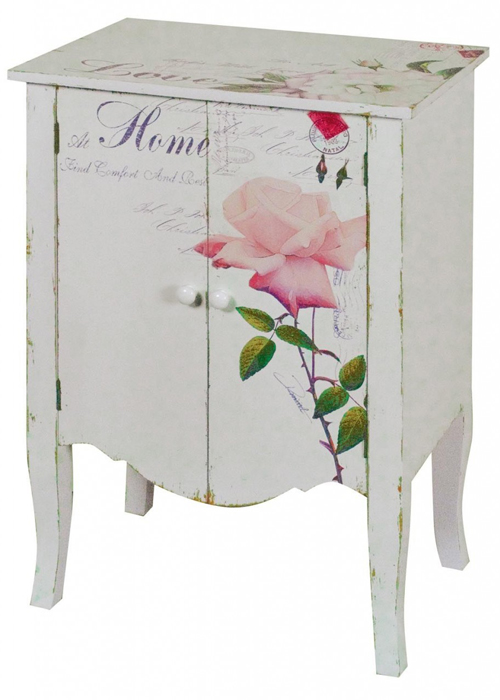 Shabby Chic Rose Fl Pink Bedside Table