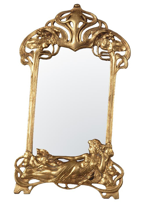 tbm090-go-29-51 gold ornate art nouveau style mirror